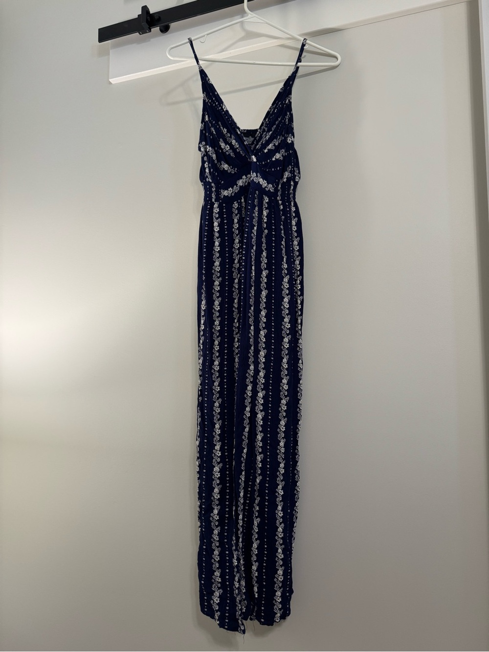 Navy Floral Stripe Romper